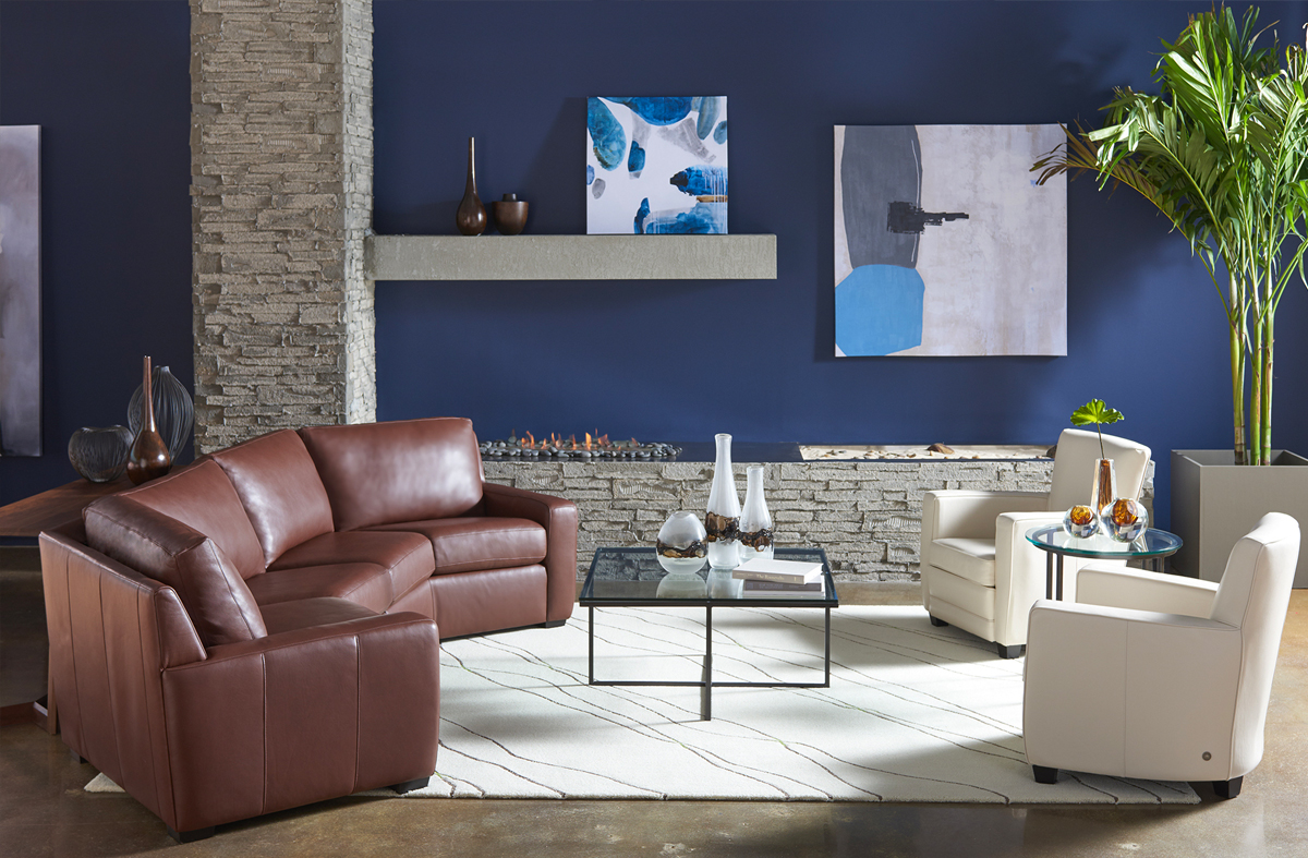 corner leather traditional sectional