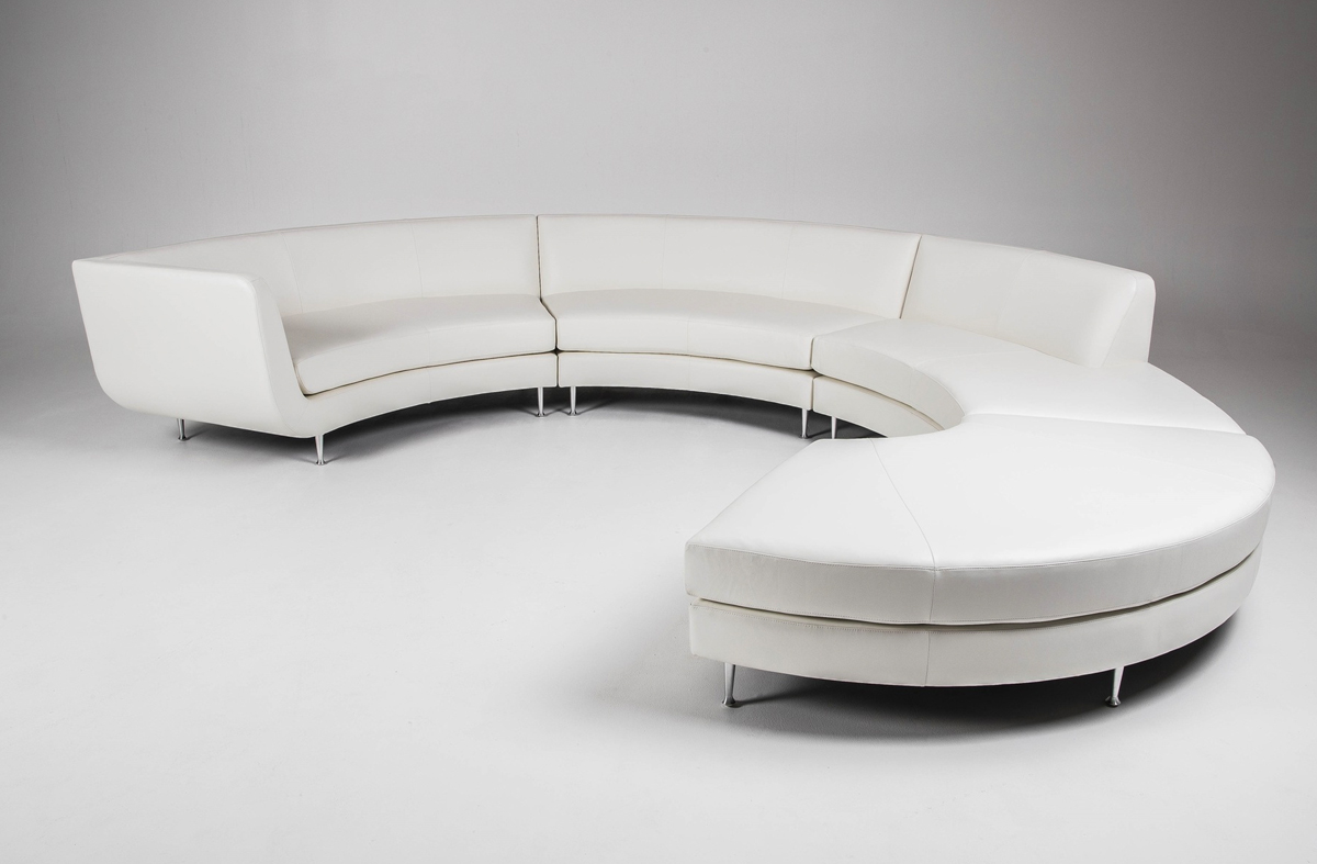 curved white leather sofa sectional